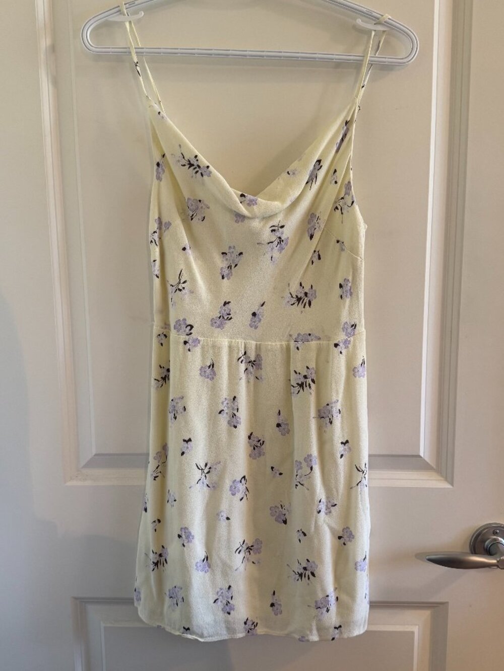 Sunday Best Mini Dress Creamy Yellow and Purple Florals